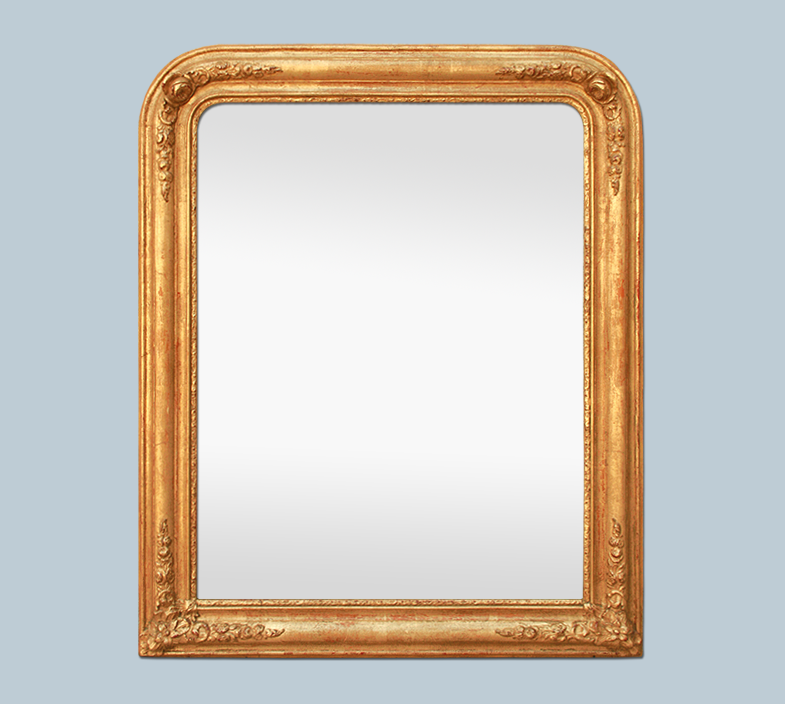 Miroir ancien style romantique doré