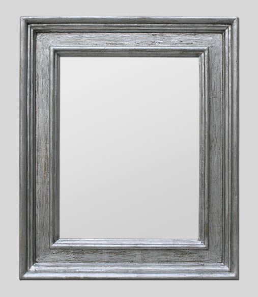 Miroir argenté, patine argent style renaissance italienne