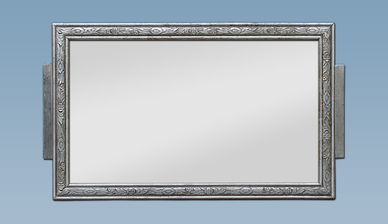 Miroir ancien Art Nouveau dorure à la feuille d'argent