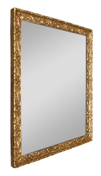 Miroir ancien bois doré viellié décors art déco
