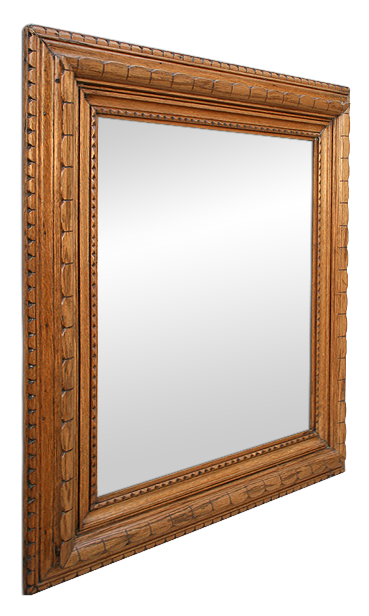 Miroir bois sculpté ancien décor style Art populaire Breton