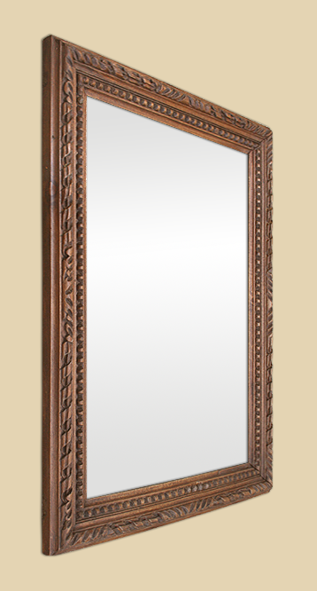 Miroir chêne massif ancien bois sculpté