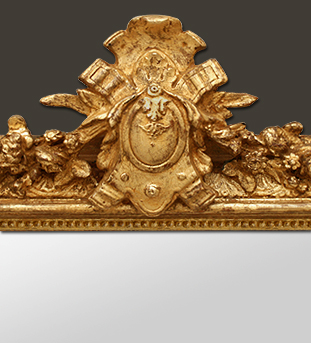 Coquille bois doré, miroir Napoléon III