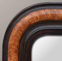 Miroir louis philippe décor imitation bois