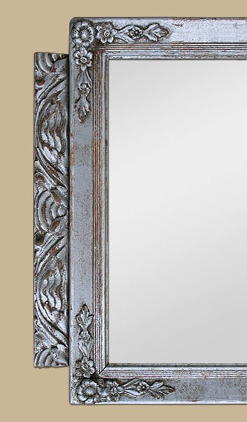 Miroir art déco, décor floral stylisé art déco