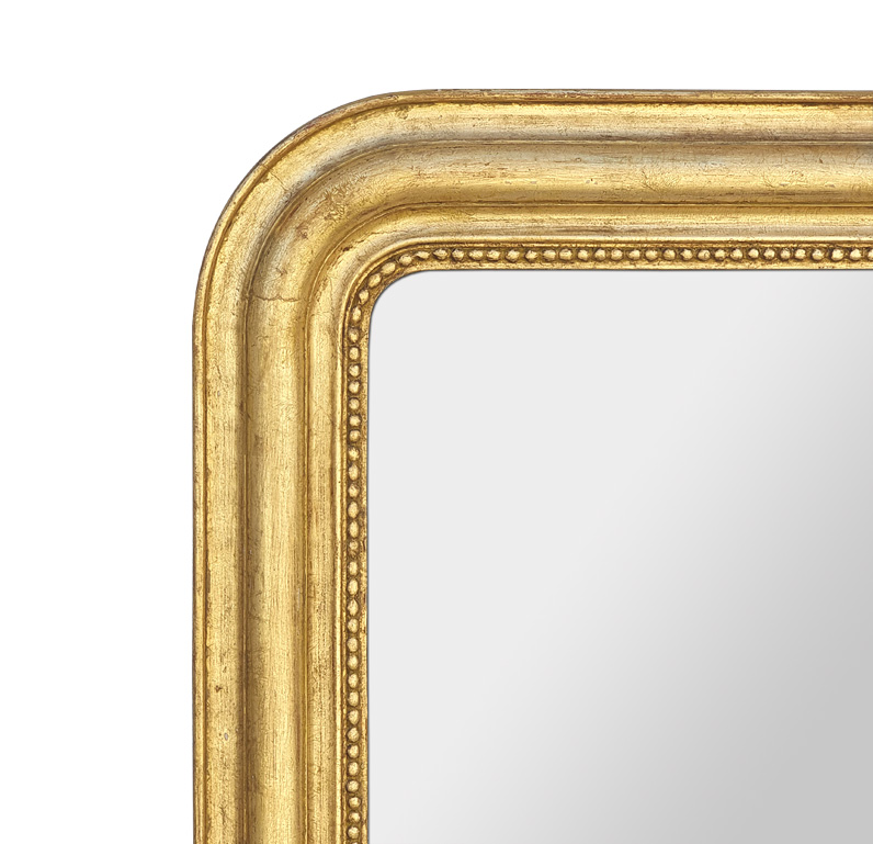 Miroir doré ancien patiné style Louis-Philippe 1880