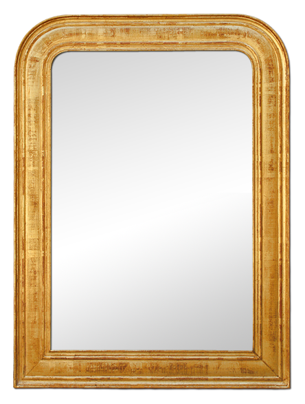 Glace miroir ancien doré style Louis philippe, miroir Manufacier Auxerre