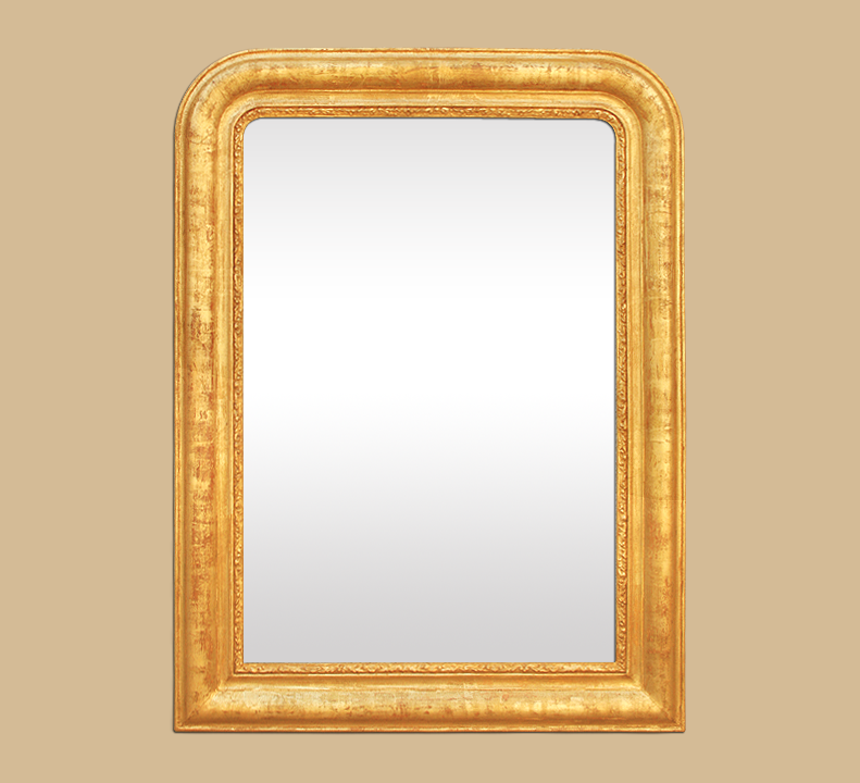 Miroir doré patiné style Louis Philippe