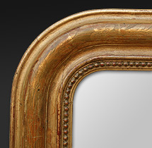 Ancien miroir cheminée dorure à la feuille