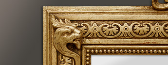 Encadrement miroir ancien décor dragon