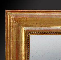 Détail miroir ancien bois louis philippe