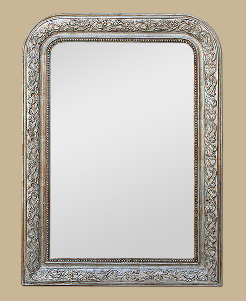 Glace miroir louis philippe patine gris argent