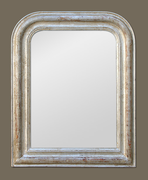 Petit miroir louis philippe argent vieilli