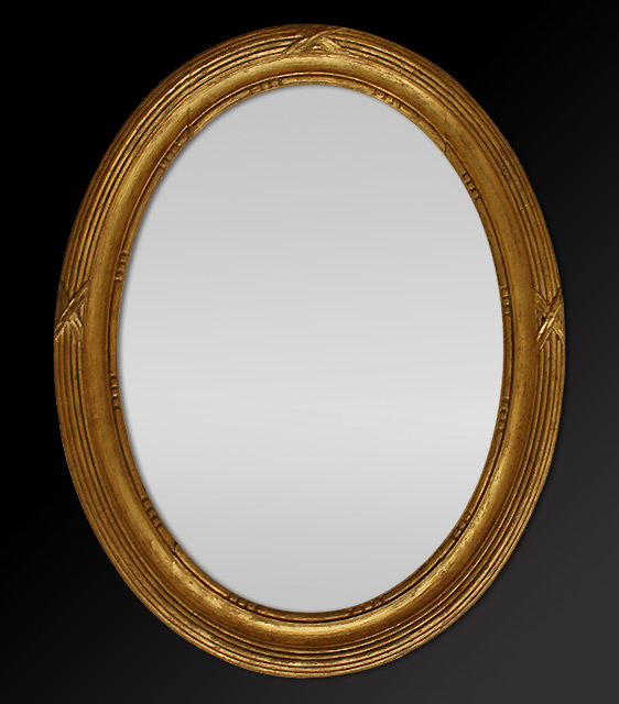 Miroir ancien forme ovale