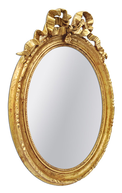 miroir ovale bois dore ancien style louis xvi france