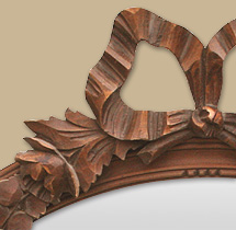Ruban bois sculpté miroir ovale bois sculpté