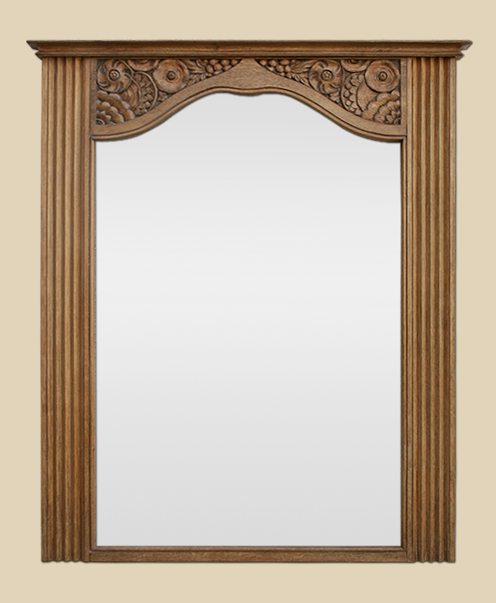 Miroir trumeau en bois de chêne clair années 40 - 50