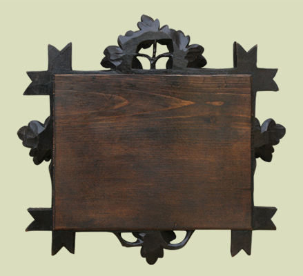 Parquetage petit miroir ancien bois