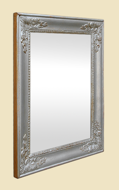 Petit miroir ancien argenté style restauration fin 19ème siècle