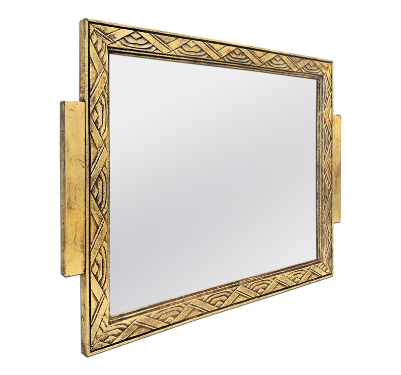 petit miroir ancien dore style art deco annees 30