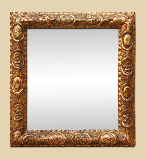 Petit miroir Louis XVI bois sculpté doré