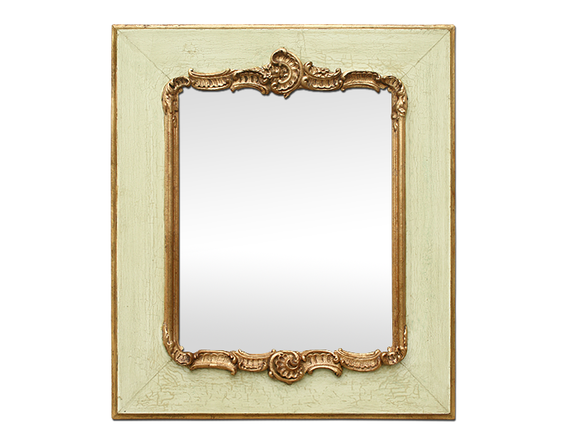 Petit miroir ancien romantique style Louis XV