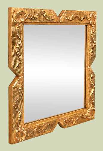 Petit miroir doré forme carré style napoléon III