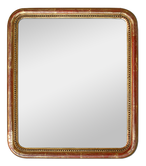 Petit miroir bois doré d'époque romantique 