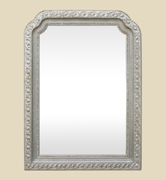 Miroir-Art-Nouveau-argente-forme-chantournee