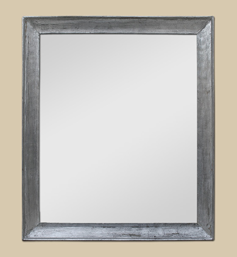 Cadre miroir bois argenté patiné