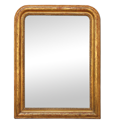 Glace ancienne miroir style Louis-Philippe doré patiné