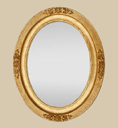 Glace miroir ovale doré art 1900