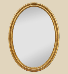 Grand miroir ovale doré