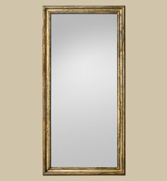 Grand miroir doré dorure vermeil à la feuille patiné