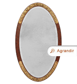 Grand miroir ovale ancien 1925 Art déco