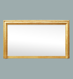 Large miroir de cheminée mouluré doré ancien