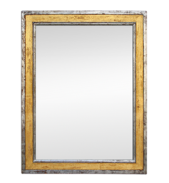 Miroir ancien doré et argenté