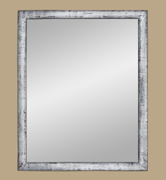 Miroir ancien bois argenté patiné
