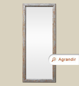 Miroir ancien bois moulure argent patine vieilli