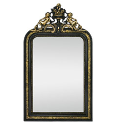 miroir-ancien-dore-fronton-decor-anges-fleurs