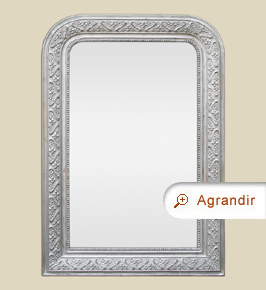 Miroir ancien Louis-Philippe argent décor 1900 style Art Nouveau