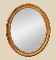 Miroir bois doré ovale époque XIXème
