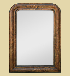 Miroir décor imitation bois style Louis Philippe Miroir décor imitation bois style Louis Philippe