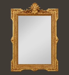 Miroir doré à coquille style Napoléon III