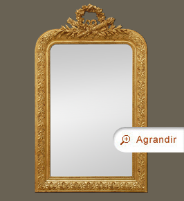 Miroir doré ancien à coquille style Napoléon III