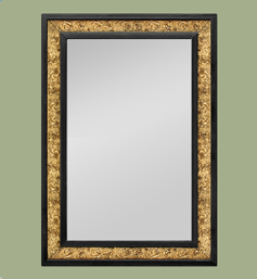 Miroir doré et noir style Art Nouveau