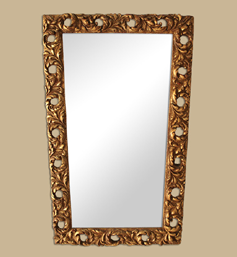 Miroir bois doré forme trapèze