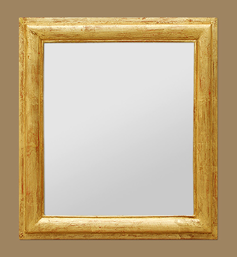 Miroir doré patiné dorure à la feuille