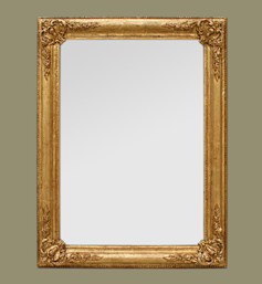 Miroir doré ancien style romantique à coquilles