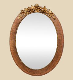 miroir-ovale-ancien-marqueterie-fronton-metal-dore-cuivre